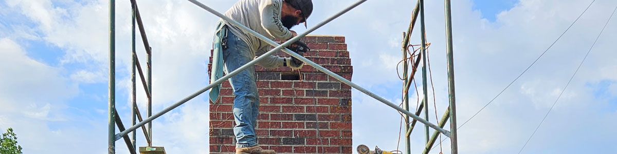 Man Working On Chimney